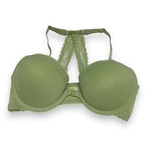 Auden Womens Bra Sz 32C The Ace Sage Green Padded Racerback Demi Lightly Lined
